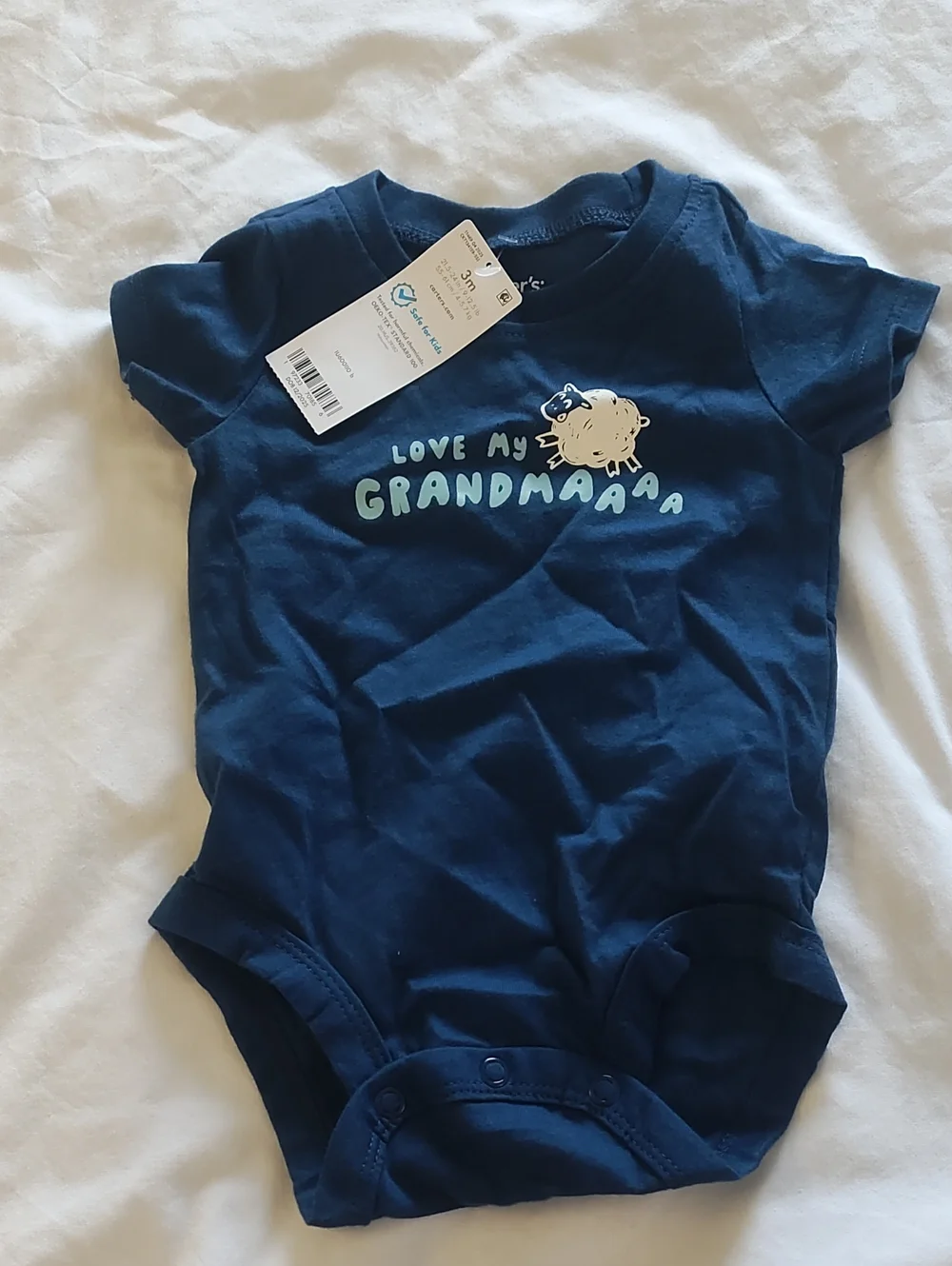 Toddler Navy 'Love My Grandma' Cotton One-Piece Bodysuit